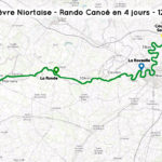 Carte Descente de la Sèvre Niortaise Ranonnée Canoe 4 jours 126km